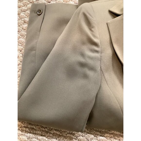 Herman Geist Olive Green Women’s Pant Suit With Shoulder Pads Size 8 (Preowned) - Picture 7 of 9